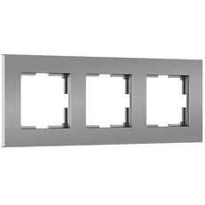 Изображение Рамка на 3 поста Slab (серебро матовый) W0032965