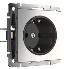 Изображение Розетка с заземлением (глянцевый никель) W1171002